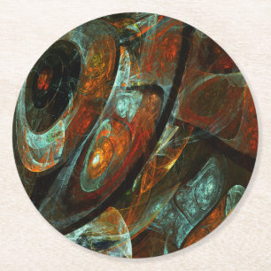 Posavasos Redondo De Papel Arte abstracto de división de tiempo