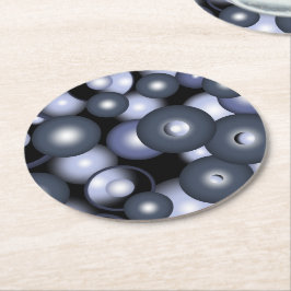 Posavasos Redondo De Papel Arte abstracto orbital de círculo global concéntri