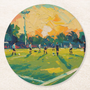 Posavasos Redondo De Papel Arte del Fútbol (#2)