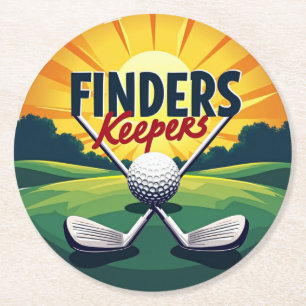 Posavasos Redondo De Papel Arte elegante con tema de golf para entusiastas
