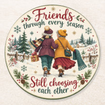 Arte Navideño de Amistad Invernal Vintage