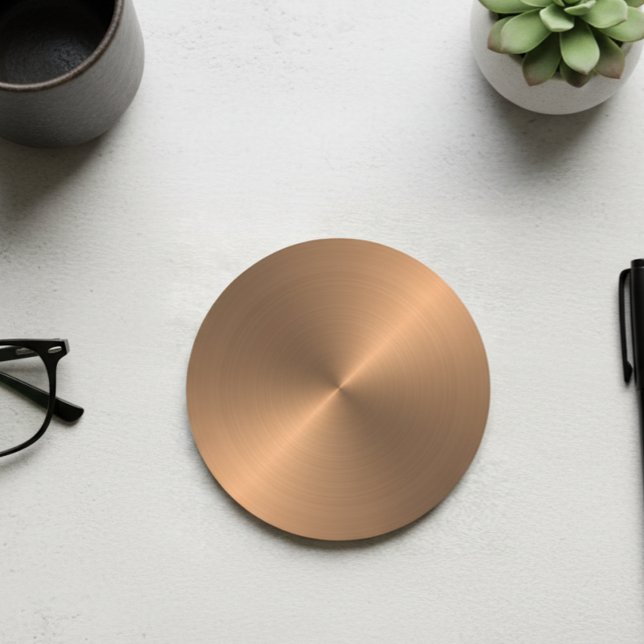 Posavasos Redondo De Papel Aspecto Metalizado de cobre Circular Metálica (Subido por el creador)