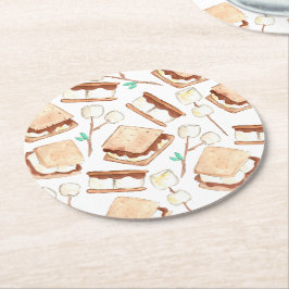 Posavasos Redondo De Papel Astras de camping smores