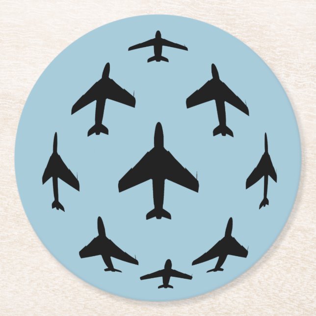 Posavasos Redondo De Papel Astras de formación Hawker Hunter (Anverso)