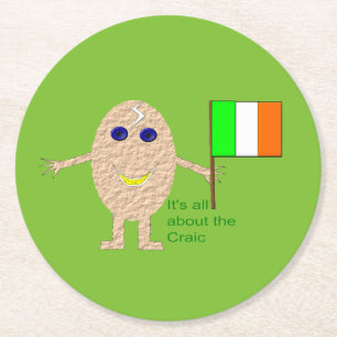 Posavasos Redondo De Papel Astras de papel de huevo irlandés patriótico