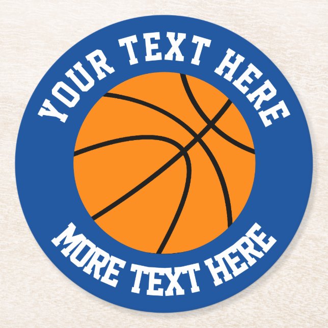 Posavasos Redondo De Papel Astras deportivas de baloncesto personalizado (Anverso)