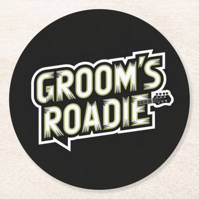 Posavasos Redondo De Papel Astratos del partido Rock and Roll Wedding (Anverso)