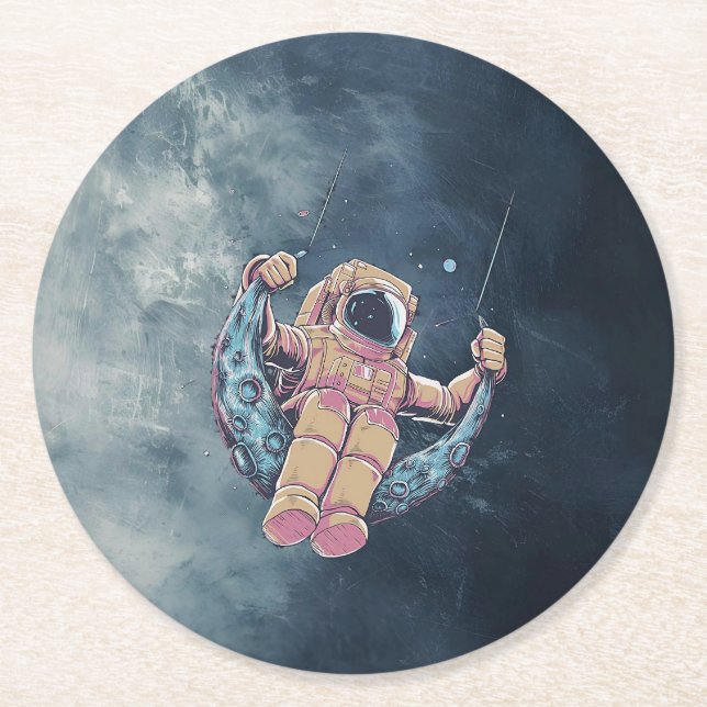 Posavasos Redondo De Papel Astronauta (Anverso)