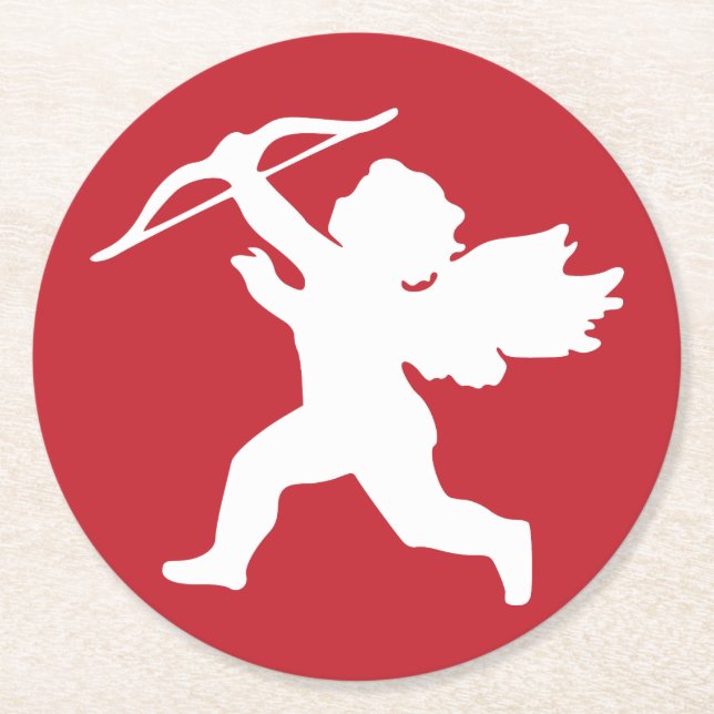 Posavasos Redondo De Papel Ataques personalizados de Cupid Strikes (Anverso)