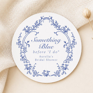 Posavasos Redondo De Papel AURELIA Chinoiserie Algo Azul Despedida de Soltera