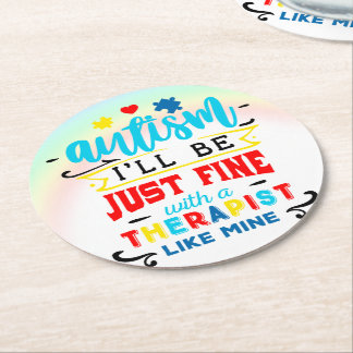 Posavasos Redondo De Papel Autism Awareness Round Coasters