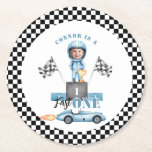 Posavasos Redondo De Papel Auto de carreras Fast One Blue 1ª foto Cumpleaños<br><div class="desc">Fast One Blue Race Car 1ª foto Cumpleaños Redonda Papel de montaña rusa disponibles.</div>