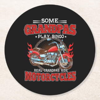 Posavasos Redondo De Papel Autopista Real Grandpas Motocicleta Lover