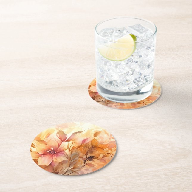 Posavasos Redondo De Papel Autumn Bouquet (In situ)