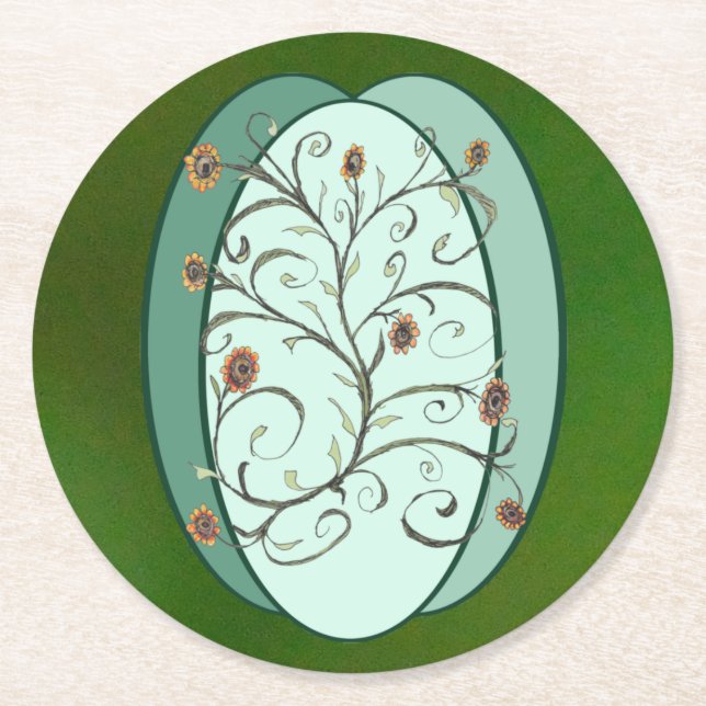 Posavasos Redondo De Papel Autumn Vine (Anverso)