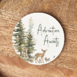 Posavasos Redondo De Papel Aventura de animales de bosque de bosques<br><div class="desc">Presentamos nuestra aventura de animales de bosque a la espera de una montaña rusa de papel, perfecta para una celebración tierna y caprichosa. Con una temática de selva acuática moderna con criaturas adorables como zorro, oso marrón, conejo y ciervo, es ideal para una ducha de género neutro. Este diseño bohemio...</div>