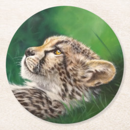 Posavasos Redondo De Papel Baby Cheetah Coaster