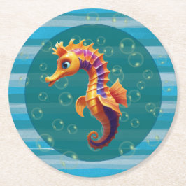 Posavasos Redondo De Papel Baby Seahorse Paper Coasters