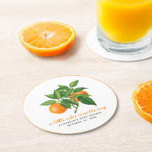 Baby Shower Cute Little Orange & Hojas de Citrus