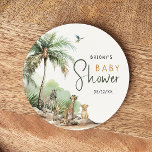 Posavasos Redondo De Papel Baby Shower de animales de Safari de la jungla<br><div class="desc">Presentamos nuestra jungla de animales de safari bebé ducha de papel redondo de montaña de papel - perfecto para una celebración linda, caprichosa, neutral de género! Presenta una temática animal de safari moderna con adorables criaturas de la jungla como un mono, elefante, jirafa, león y cebra. Con su sencillo paisaje...</div>