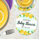 Posavasos Redondo De Papel Baby Shower de color de agua moderna con árbol lim<br><div class="desc">Celebre con estilo con estas modernas duchas de bebé. El diseño es fácil de personalizar con tu propia redacción y tu familia y amigos estarán encantados cuando vean estas fabulosas galas. Se pueden encontrar elementos coincidentes en la colección.</div>