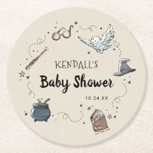 Posavasos Redondo De Papel Baby Shower de HARRY POTTER™