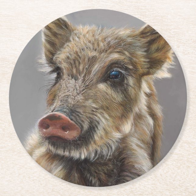 Posavasos Redondo De Papel Baby Wild Boar Coaster (Anverso)