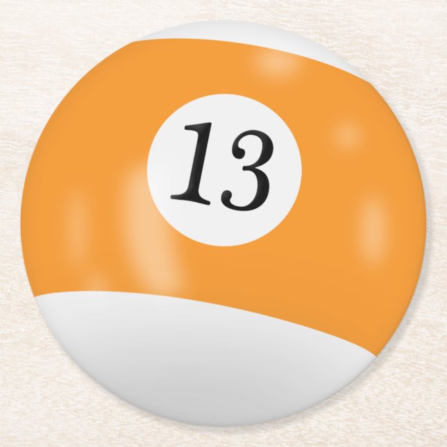 Posavasos Redondo De Papel Balón Billiards 13 (Anverso)