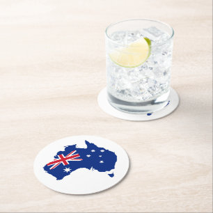 Posavasos Redondo De Papel bandera de Australia