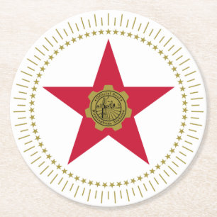 Posavasos Redondo De Papel Bandera de Birmingham, Alabama