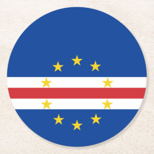 Posavasos Redondo De Papel Bandera de Cabo Verde