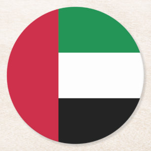 Posavasos Redondo De Papel Bandera de Emiratos Árabes Unidos