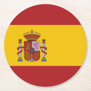 Posavasos Redondo De Papel Bandera de España