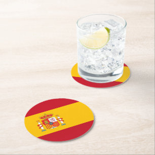 Posavasos Redondo De Papel Bandera de España