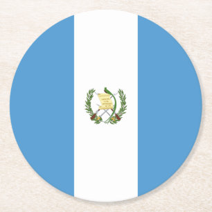 Posavasos Redondo De Papel Bandera de Guatemala