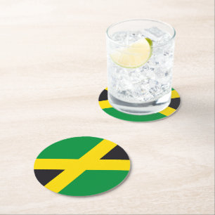 Posavasos Redondo De Papel Bandera de Jamaica