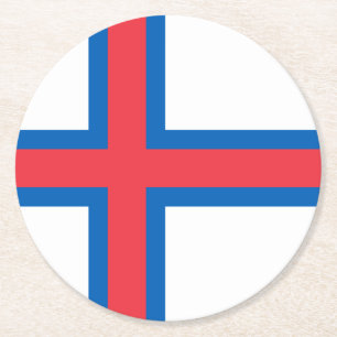 Posavasos Redondo De Papel Bandera de las Islas Feroe