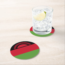 Posavasos Redondo De Papel Bandera de Malawi