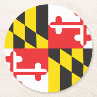 Posavasos Redondo De Papel Bandera de Maryland
