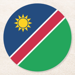 Posavasos Redondo De Papel Bandera de Namibia