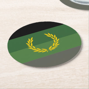 Posavasos Redondo De Papel Bandera de orgullo de uniforme militar