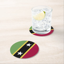 Posavasos Redondo De Papel Bandera de Saint Kitts y Nevis