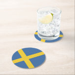 Posavasos Redondo De Papel Bandera de Suecia<br><div class="desc">¡Un regalo ideal para todos los patriotas de su país!</div>