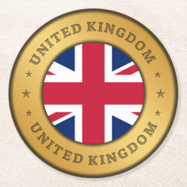 Posavasos Redondo De Papel Bandera del Reino Unido