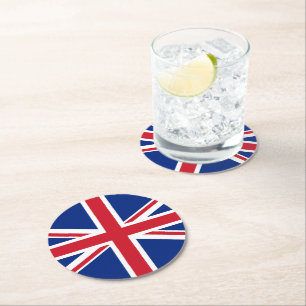 Posavasos Redondo De Papel Bandera del Reino Unido