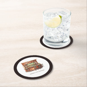 Posavasos Redondo De Papel Bar Adultos Cumpleaños Cualquier Edad Personalizad