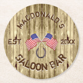 Posavasos Redondo De Papel Bar ruso-americano de Saloon