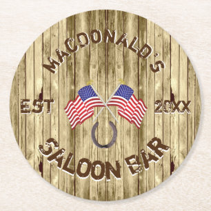 Posavasos Redondo De Papel Bar ruso-americano de Saloon
