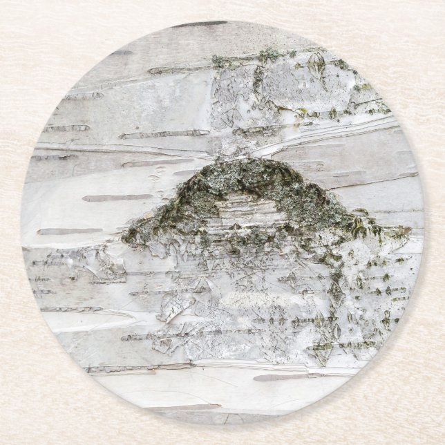 Posavasos Redondo De Papel Baraja de árbol de birch (Anverso)