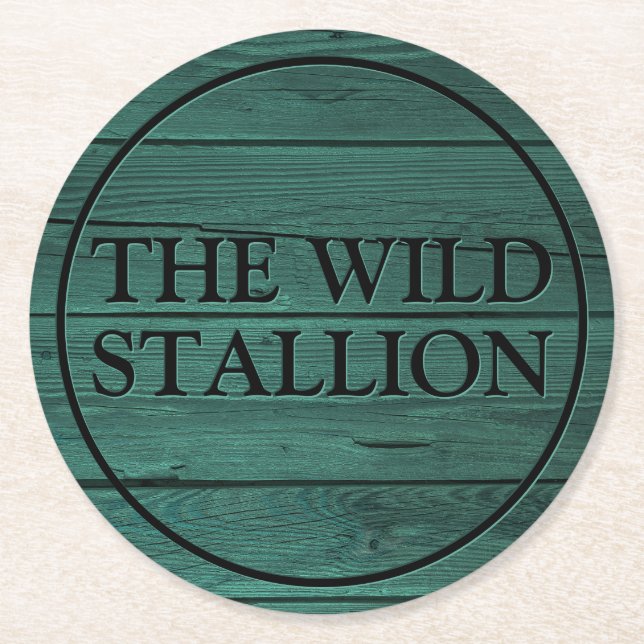 Posavasos Redondo De Papel Barra de nombres con grabado de imitación Rustic G (Anverso)